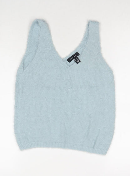 Womens UK Size S New Look Blue Basic Tank