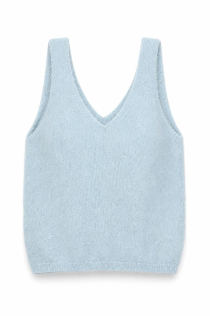 Womens UK Size S New Look Blue Basic Tank