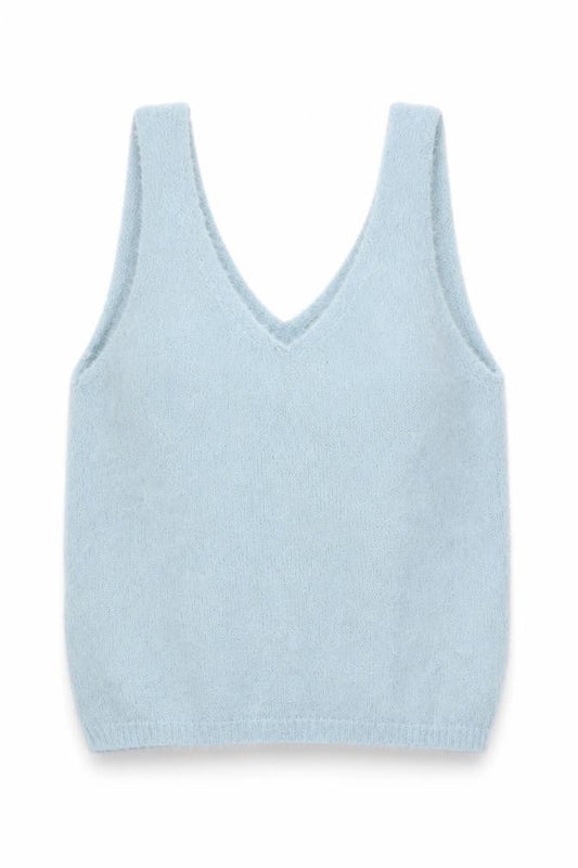 Womens UK Size S New Look Blue Basic Tank