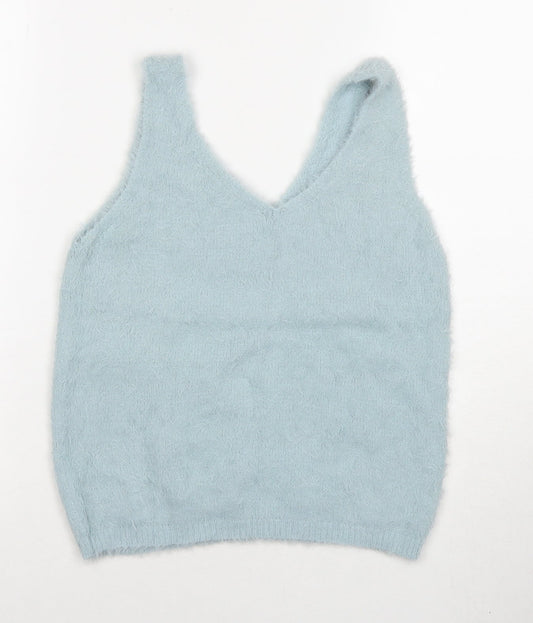 Womens UK Size S New Look Blue Basic Tank