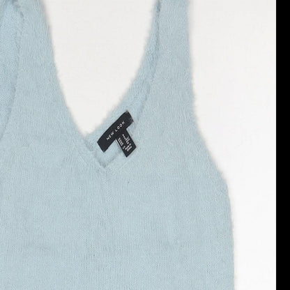 Womens UK Size S New Look Blue Basic Tank