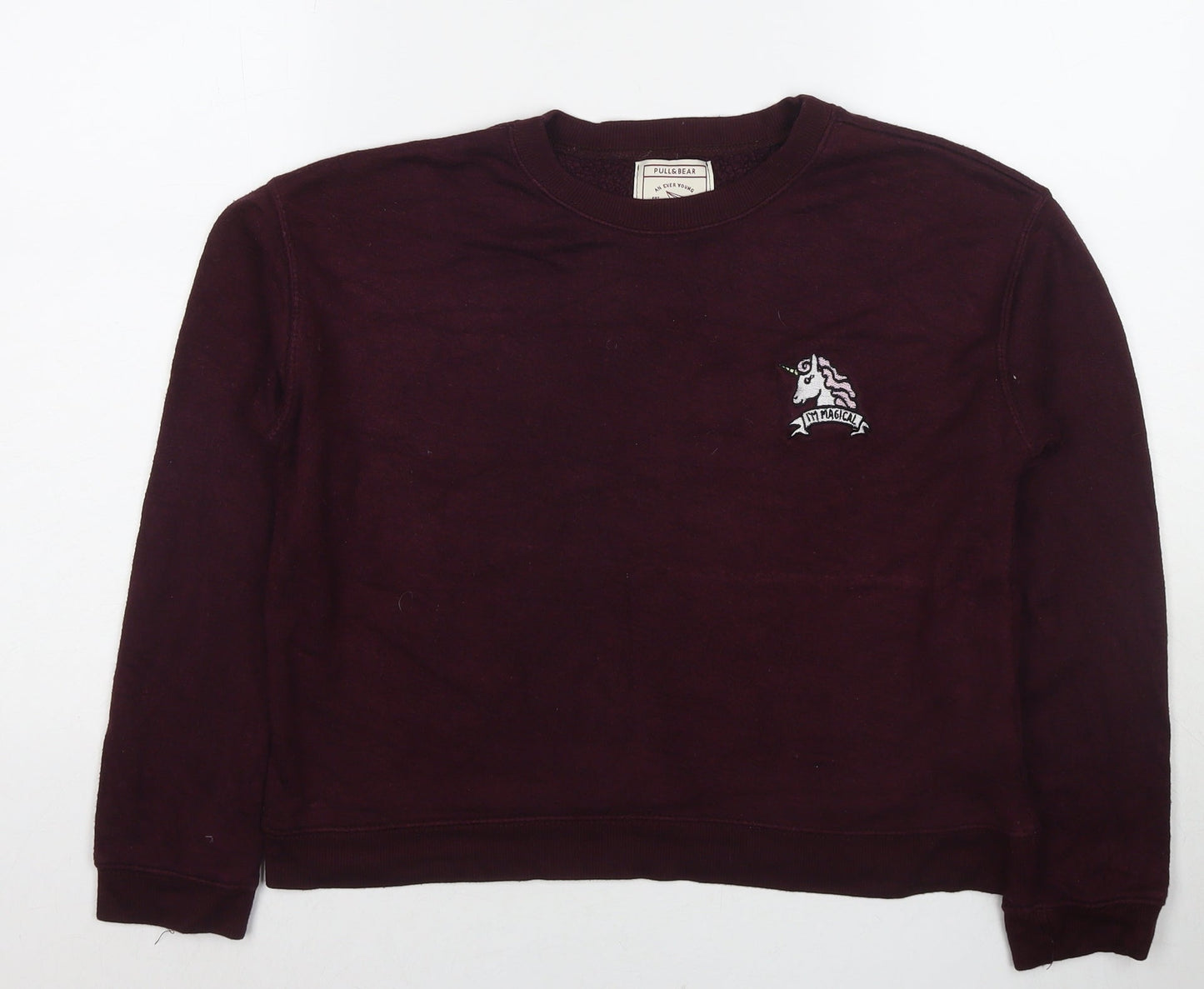Womens UK Size M Pull&Bear Red Pullover Sweatshirt