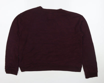 Womens UK Size M Pull&Bear Red Pullover Sweatshirt