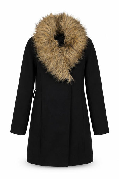 Womens UK Size 8 New Look Black Overcoat Coat