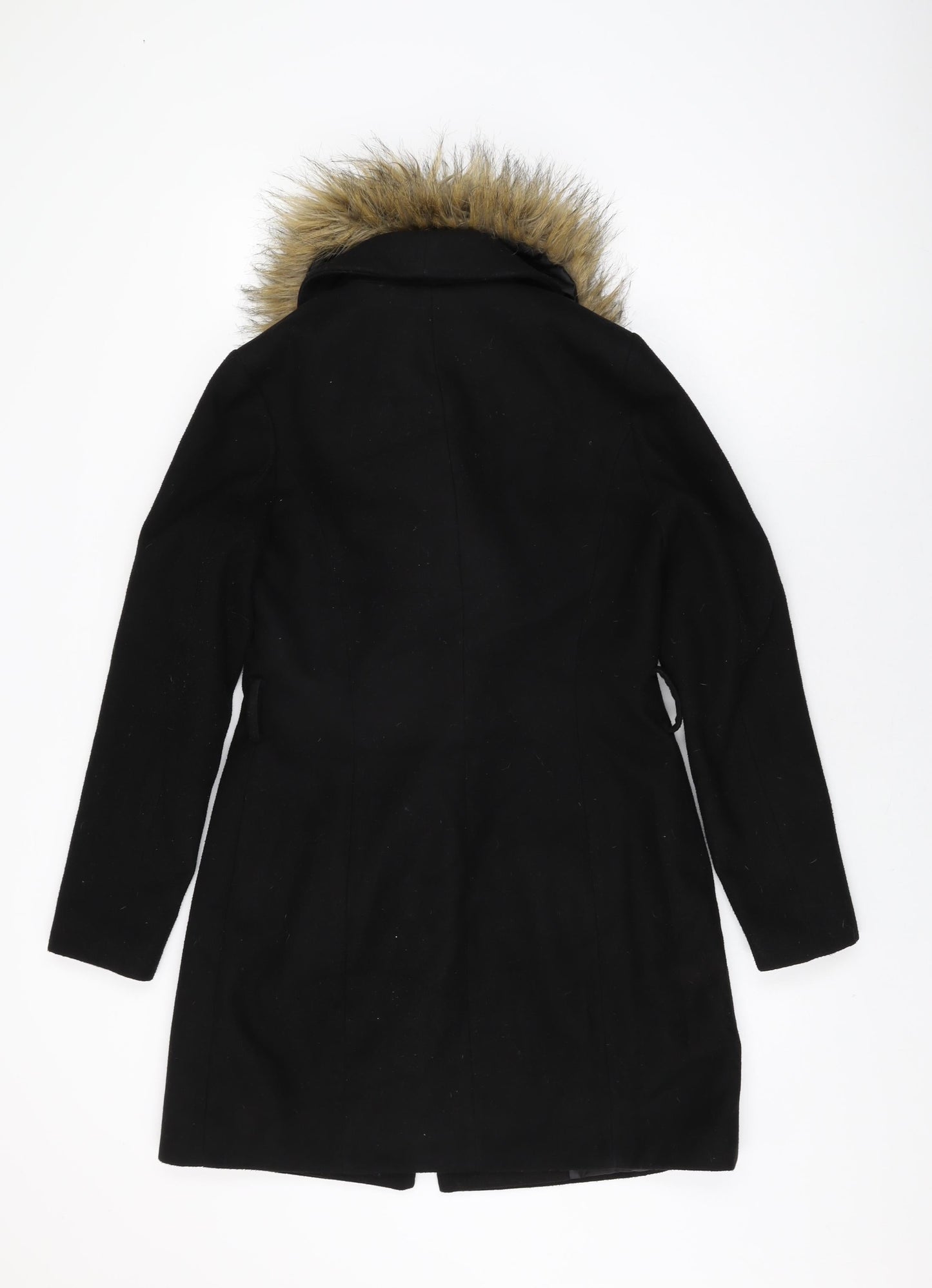 Womens UK Size 8 New Look Black Overcoat Coat