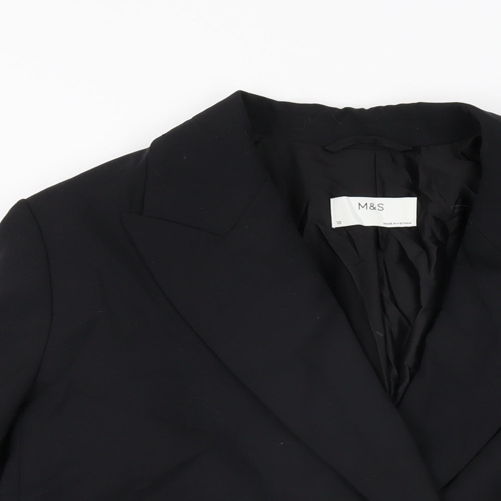 Marks and Spencer Womens Black Polyester Jacket Suit Jacket Size 10