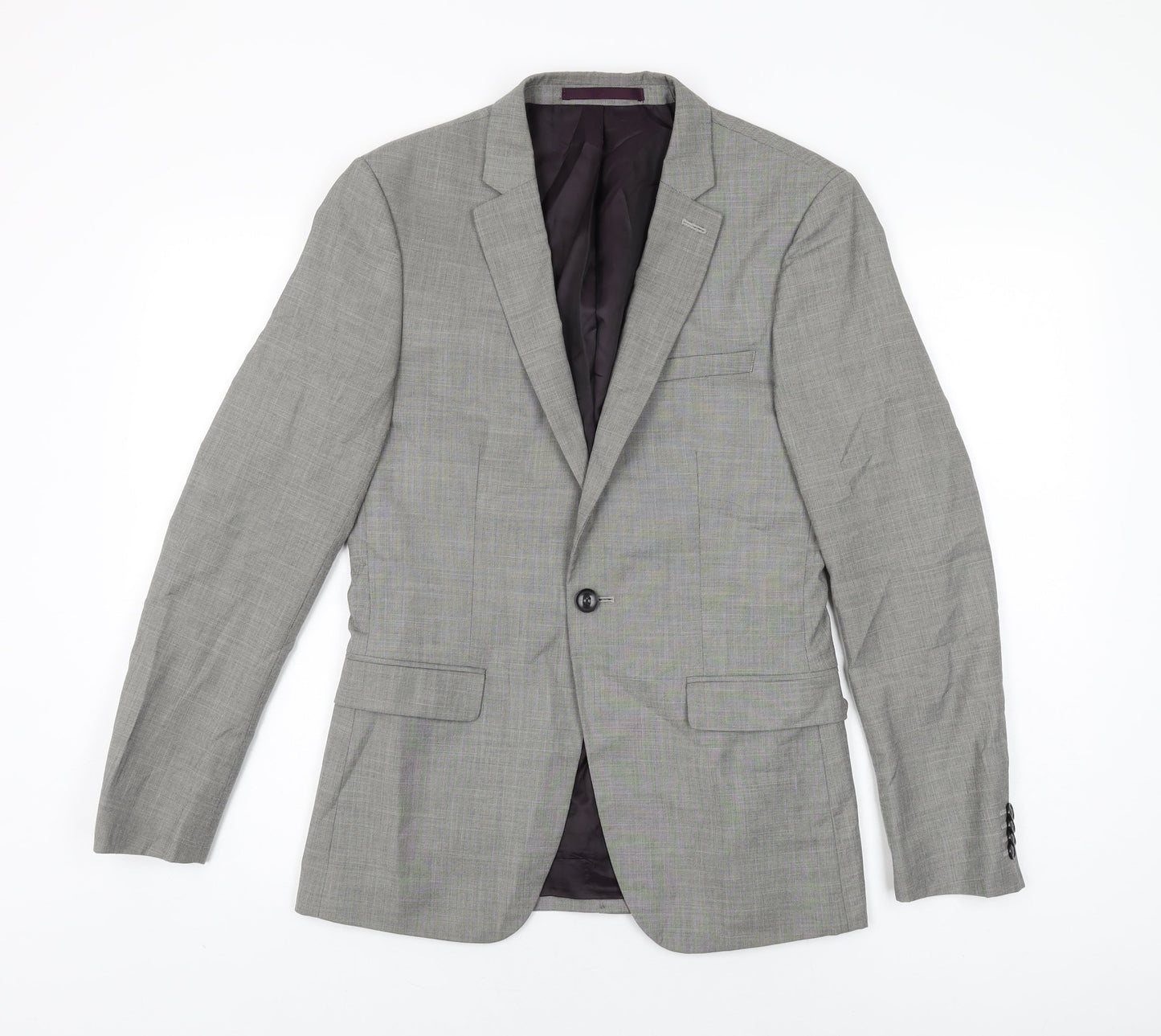 Mens UK Size 36 Topman Regular Grey Suit Jacket