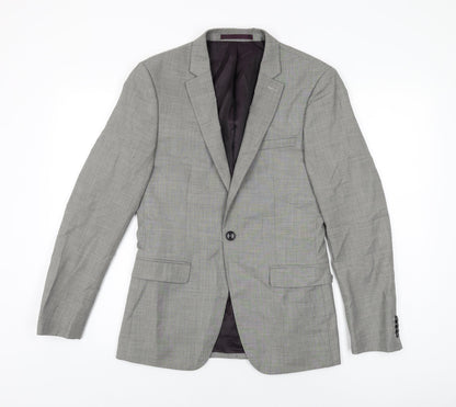 Mens UK Size 36 Topman Regular Grey Suit Jacket