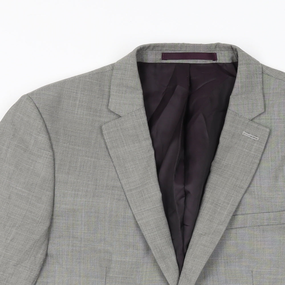 Mens UK Size 36 Topman Regular Grey Suit Jacket