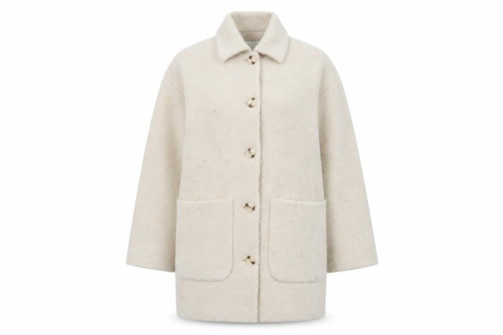 Womens UK Size S Monki Beige Overcoat