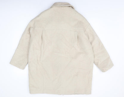 Womens UK Size S Monki Beige Overcoat
