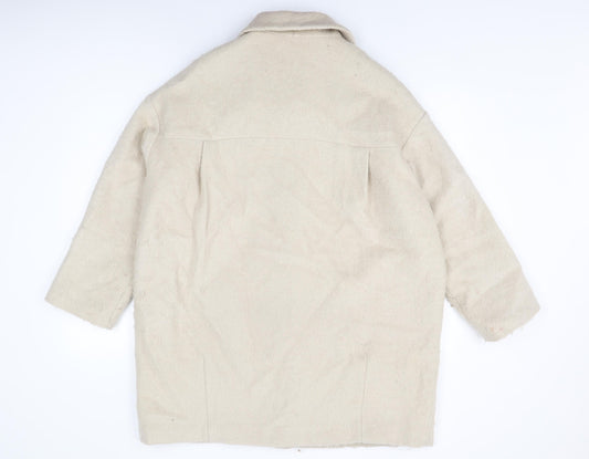 Womens UK Size S Monki Beige Overcoat