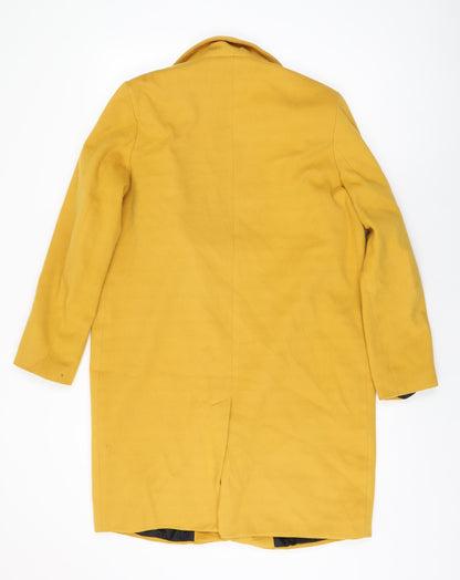 New Look Womens Yellow Overcoat Coat Size 8