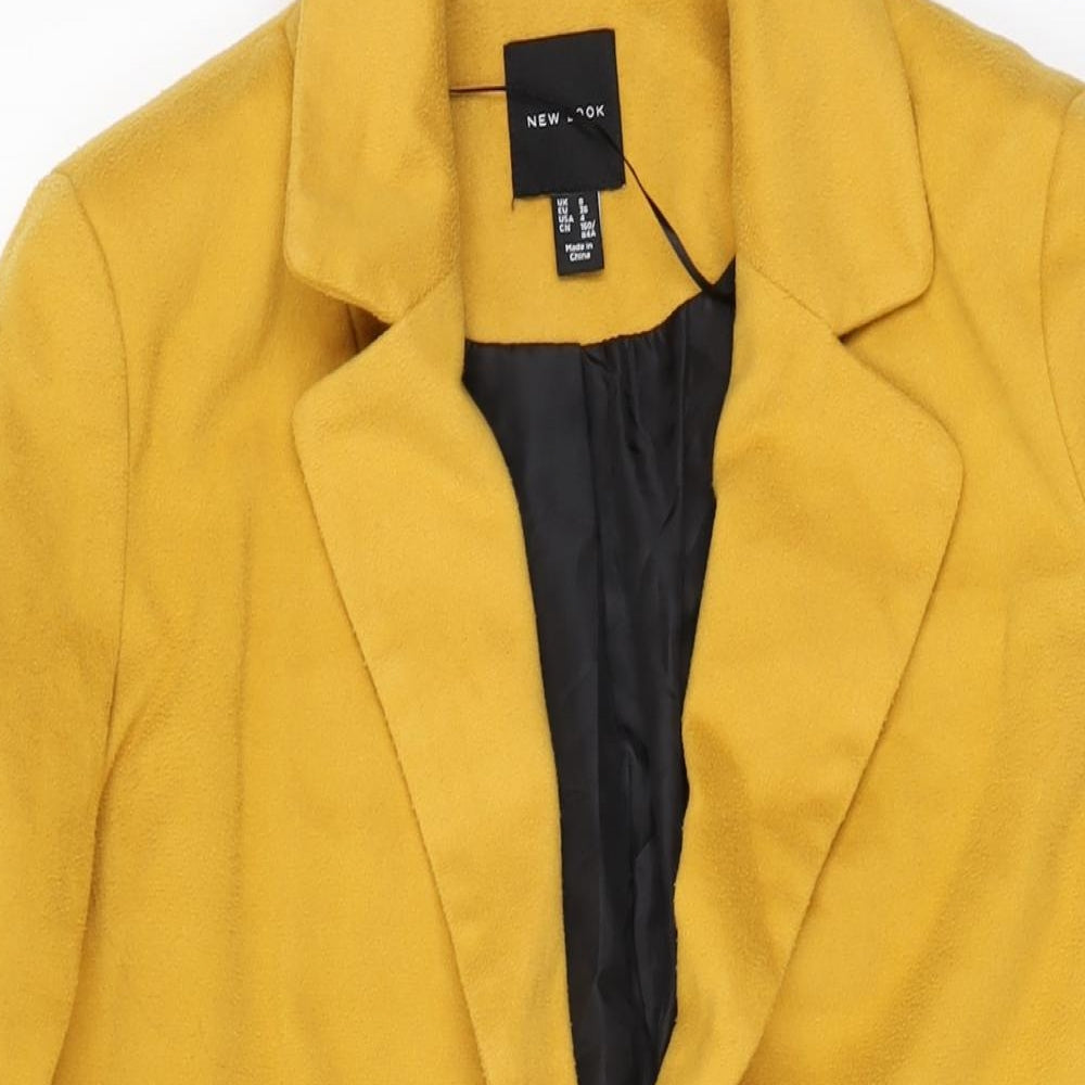 New Look Womens Yellow Overcoat Coat Size 8
