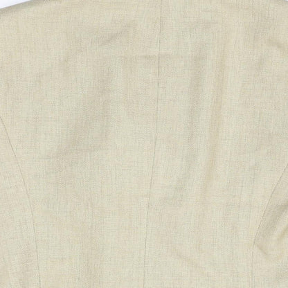 Kasper Womens Beige Geometric Jacket Size 8 Button