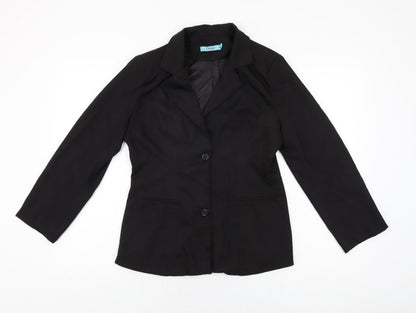 Peace Womens Black Jacket Blazer Size 10 Button