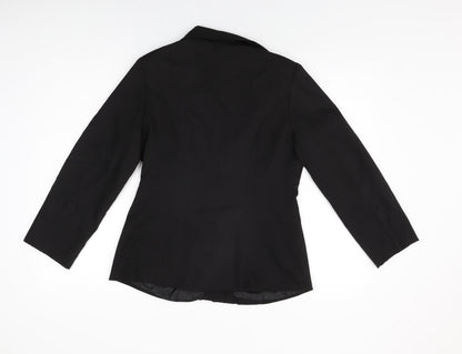Peace Womens Black Jacket Blazer Size 10 Button