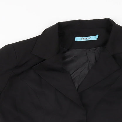 Peace Womens Black Jacket Blazer Size 10 Button