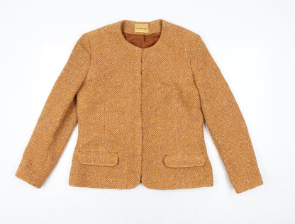 Laura Belmont Womens Orange Jacket Size 14 Hook & Eye