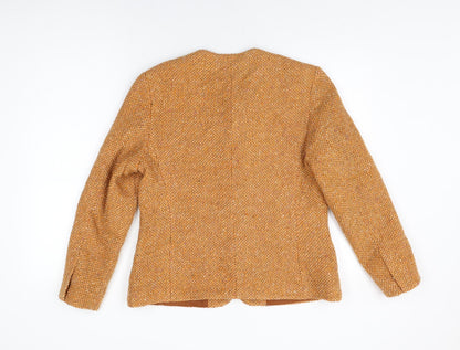 Laura Belmont Womens Orange Jacket Size 14 Hook & Eye