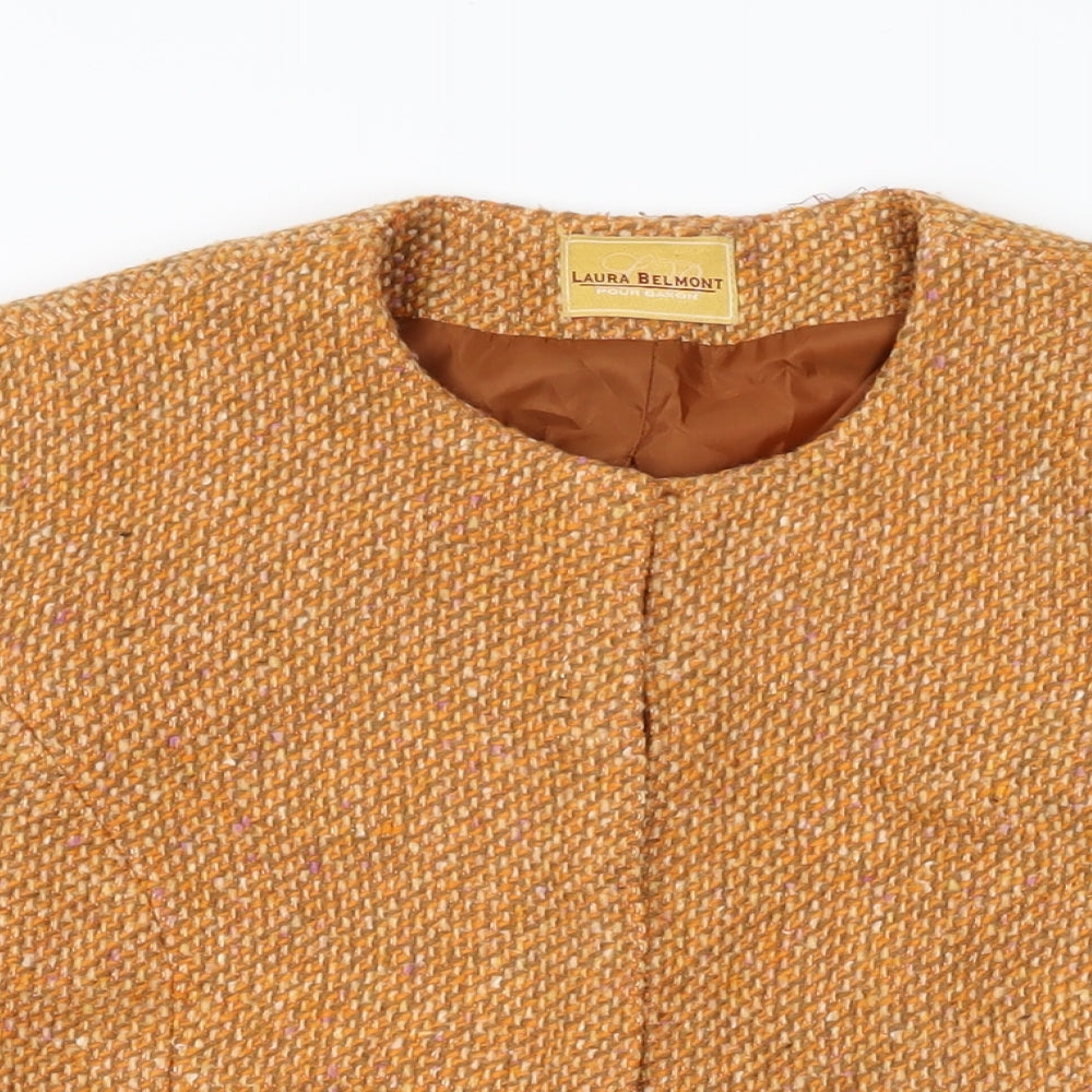 Laura Belmont Womens Orange Jacket Size 14 Hook & Eye