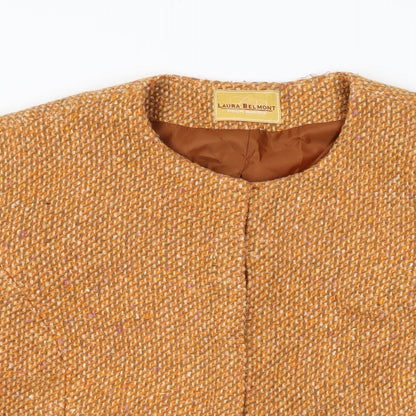 Laura Belmont Womens Orange Jacket Size 14 Hook & Eye