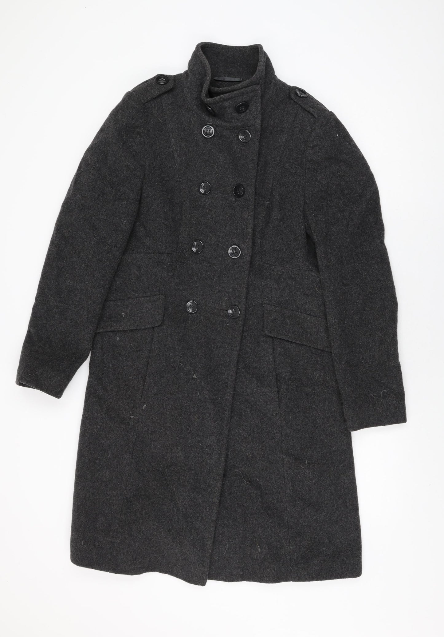 Womens UK Size 10 Marks and Spencer Grey Overcoat