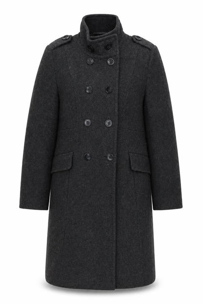 Marks & Spencer Womens Grey Overcoat Coat Size 10 Button