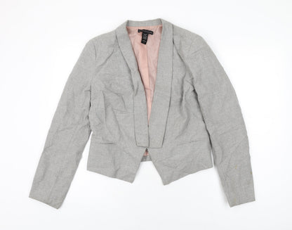 Apostrophe Womens Grey Jacket Size 8 Hook & Eye