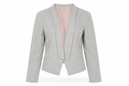 Apostrophe Womens Grey Jacket Size 8 Hook & Eye