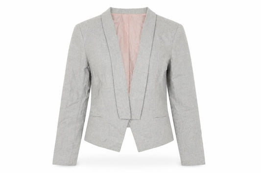 Apostrophe Womens Grey Jacket Size 8 Hook & Eye
