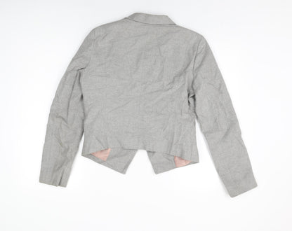 Apostrophe Womens Grey Jacket Size 8 Hook & Eye