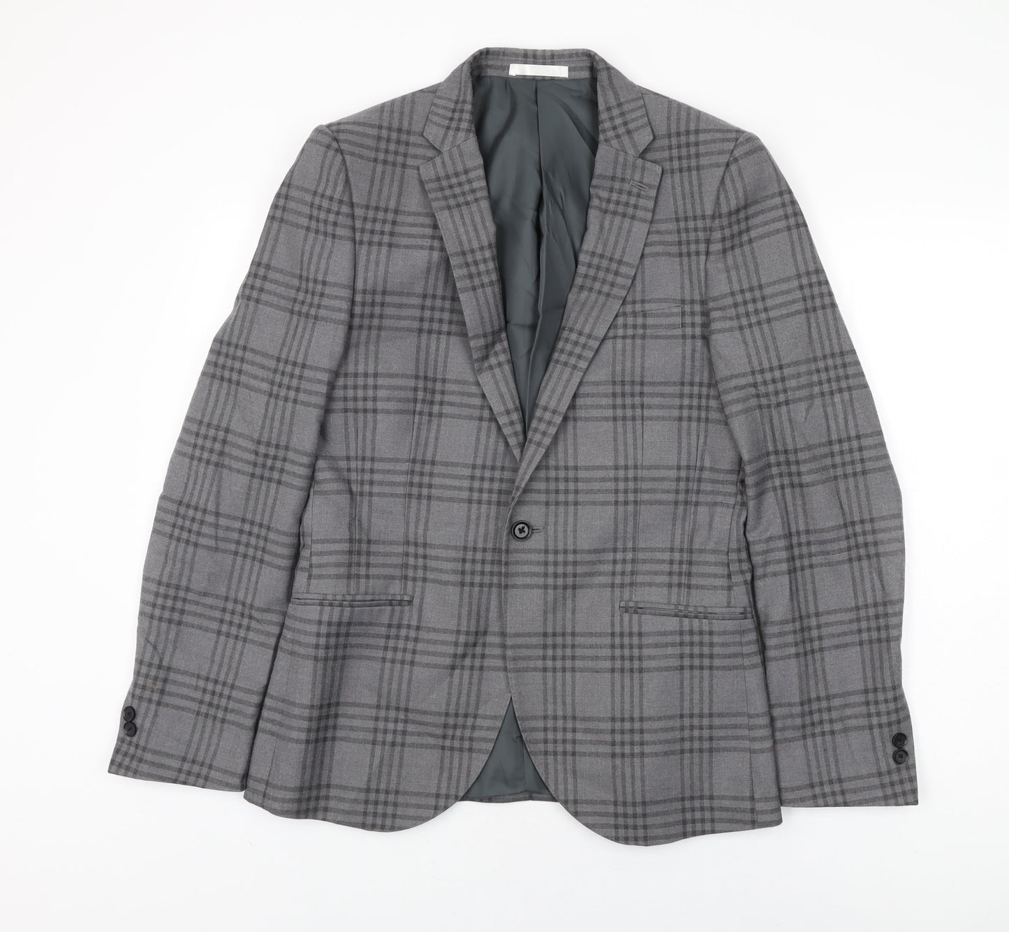 Mens UK Size 38 Moss London Regular Grey Suit Jacket
