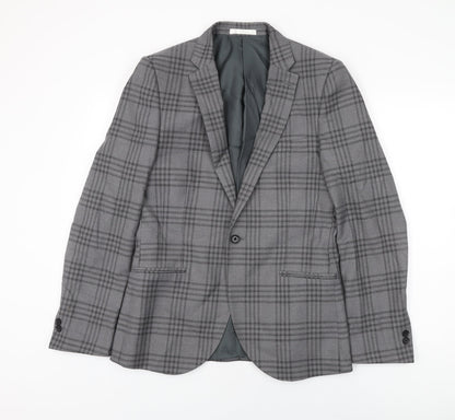 Mens UK Size 38 Moss London Regular Grey Suit Jacket