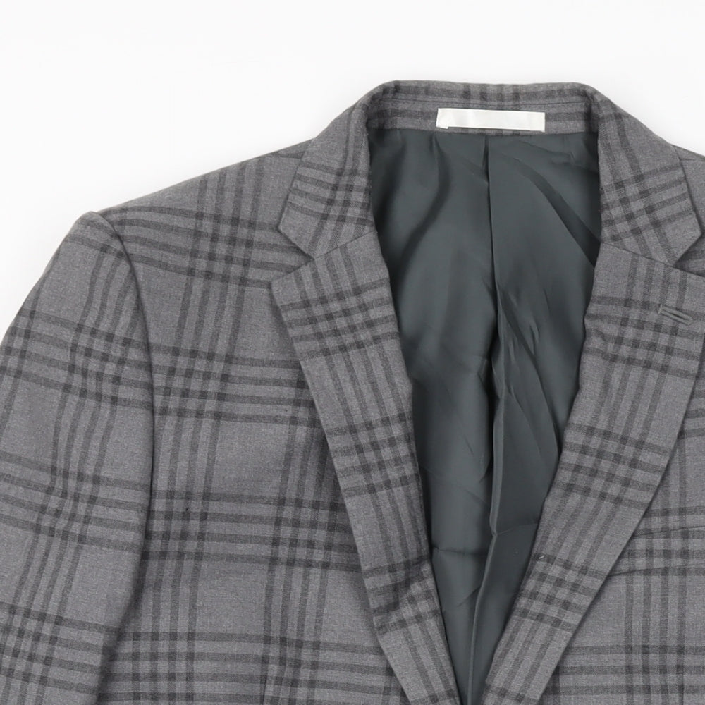 Mens UK Size 38 Moss London Regular Grey Suit Jacket