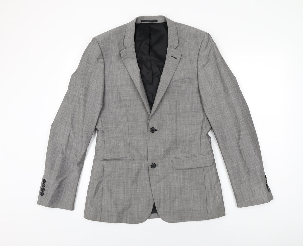 Mens UK Size 36 Topman Regular Grey Suit Jacket