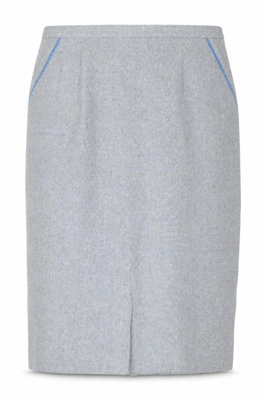 Daxon Womens Blue Wool Straight & Pencil Skirt Size 22 Zip