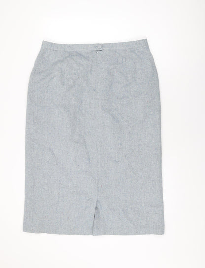 Daxon Womens Blue Wool Straight & Pencil Skirt Size 22 Zip