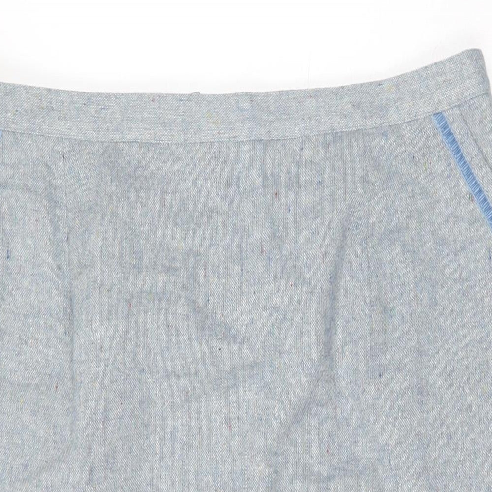 Daxon Womens Blue Wool Straight & Pencil Skirt Size 22 Zip