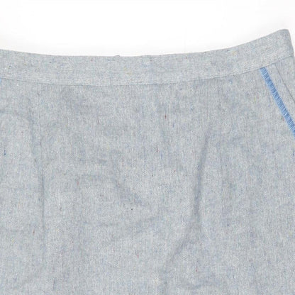 Daxon Womens Blue Wool Straight & Pencil Skirt Size 22 Zip