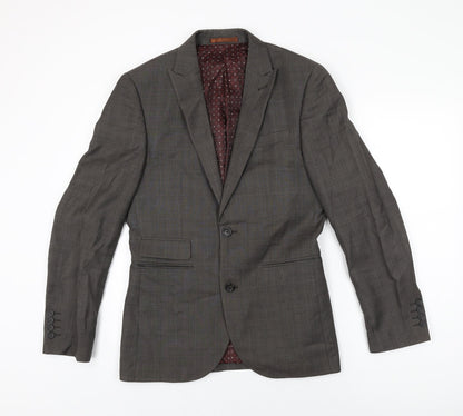 NEXT Mens Grey Polyester Jacket Suit Jacket Size 36 Regular