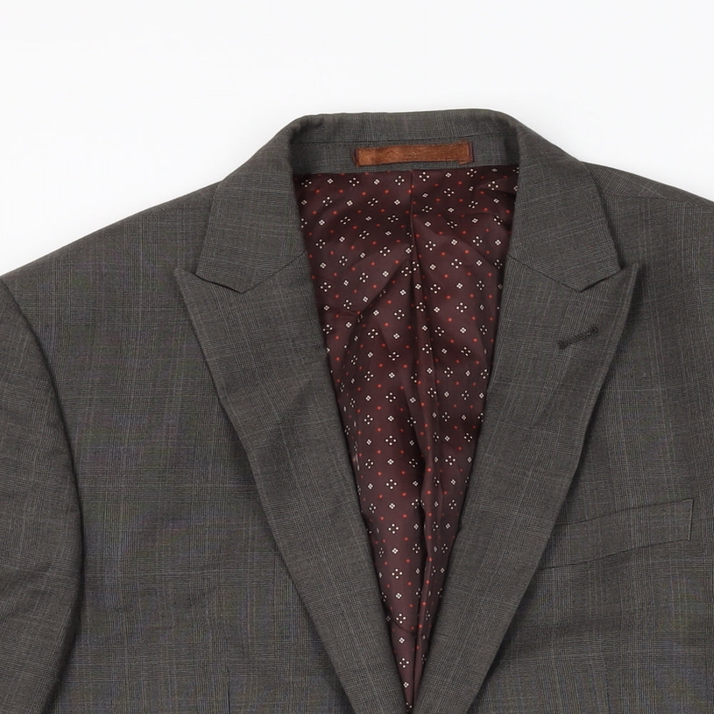 NEXT Mens Grey Polyester Jacket Suit Jacket Size 36 Regular