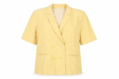 Womens UK Size 16 Classics Yellow Basic Button-Up
