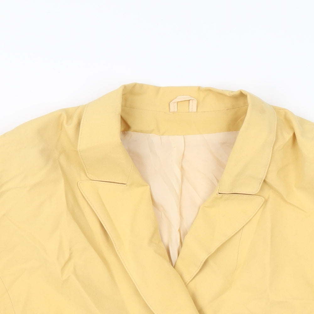 Classics Womens Yellow Polyester Basic Button-Up Size 16 Collared