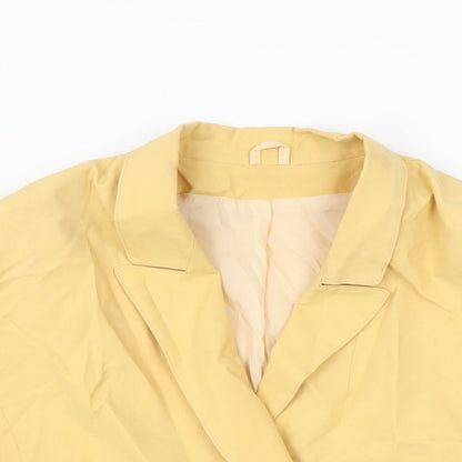 Classics Womens Yellow Polyester Basic Button-Up Size 16 Collared