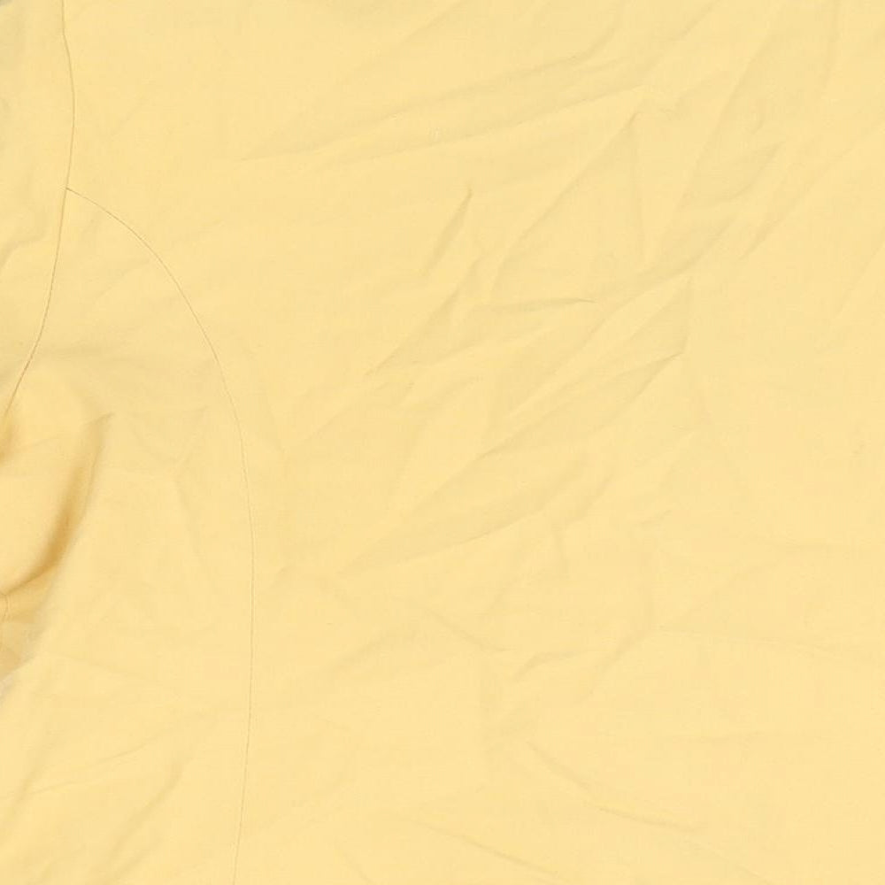 Classics Womens Yellow Polyester Basic Button-Up Size 16 Collared