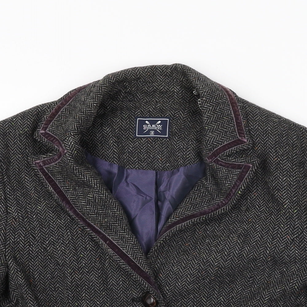 Crew Clothing Womens Grey Jacket Size 8 Button