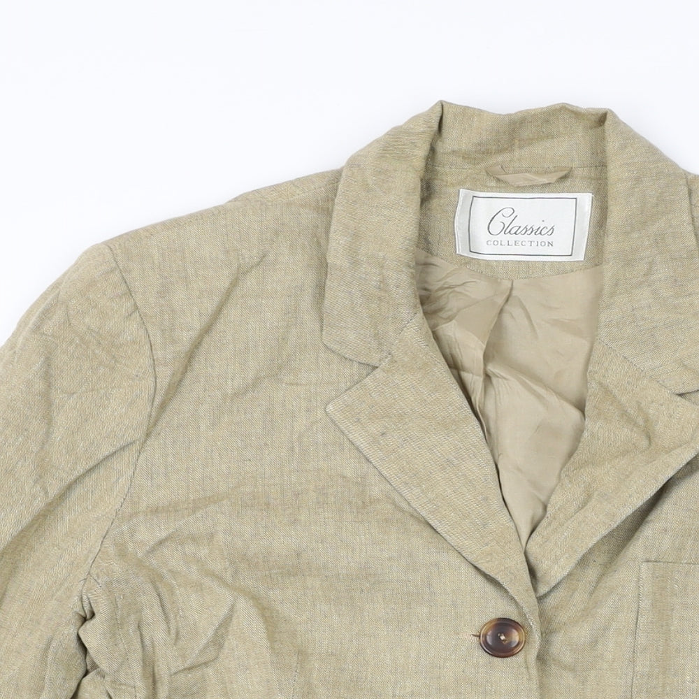 Classics Womens Beige Jacket Size 12 Button