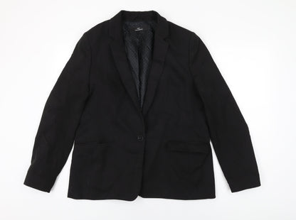NEXT Womens Black Polyester Jacket Suit Jacket Size 16