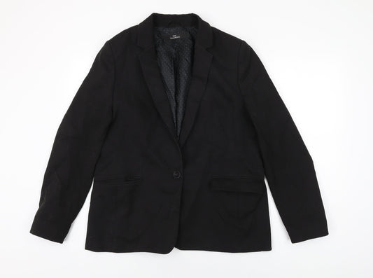 NEXT Womens Black Polyester Jacket Suit Jacket Size 16